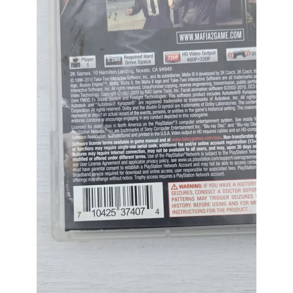 Mafia II (Greatest Hits) – PS3 Game with Manual & Case